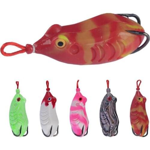 1pcs 6.5cm 11g Lure Fishing Lures Treble Hooks Top Water Ray Frog Artificial Blood Trough Double Hook Artificial Soft Bait