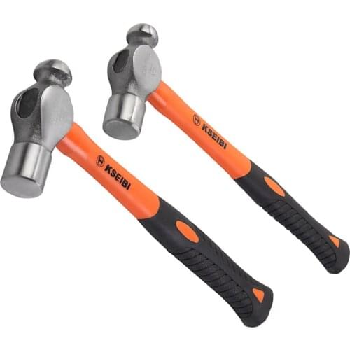 1 Piece Ball-peen Hammer Rubber Handle Nail Round Headed Hammers High Carbon Steel Escape Safety Hammer Masonry Tools 16OZ/24OZ