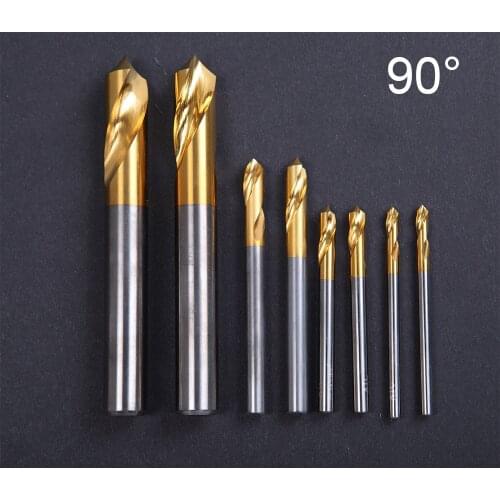 10mm 12mm 14mm 16mm 18mm 90 Degree HSS High Speed Steel Titanium Coated Chamfer Tool Lathe Countersink Center Spotting Drill Bit