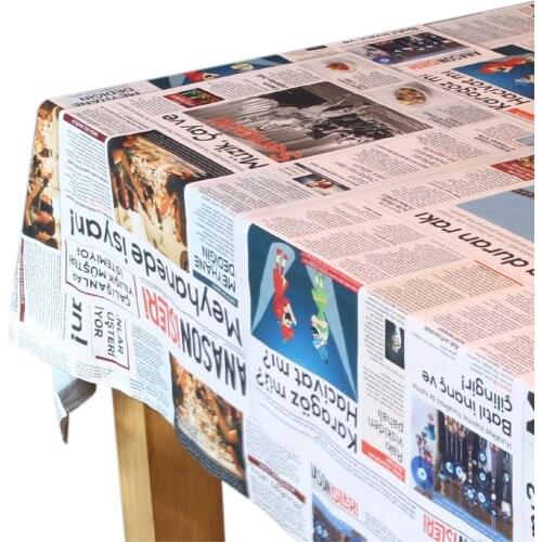 100% cotton natural table cloth elegant newspaper shape high quality colorful dining table home decoration banquet table for stylish look