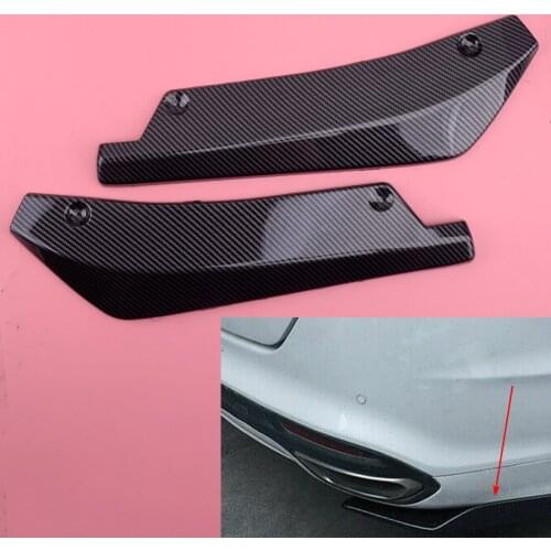 2Pcs Plastic Car Carbon Fiber Style Rear Bumper Lip Wrap Angle Splitter Diffuser Canard Fit For BMW F30 F31 F32 F33 F22