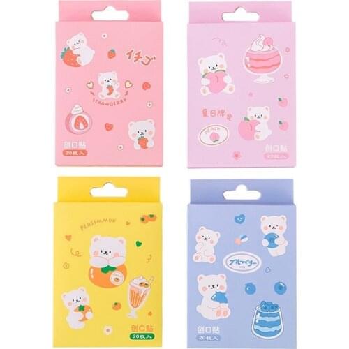 20pcs/box Waterproof Skin Patch Breathable Cartoon Adhesive Bandage First Aid Band Aid Emergency Kit Wound Plaster for Kids