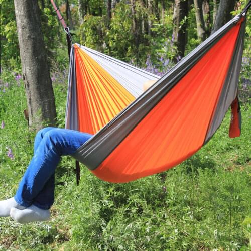 2018 Outdoor Camping Hammock Double Camp Hamac Portable Lightweight Nylon Fabric for Outdoor Travel Suspension Handy Hammoc