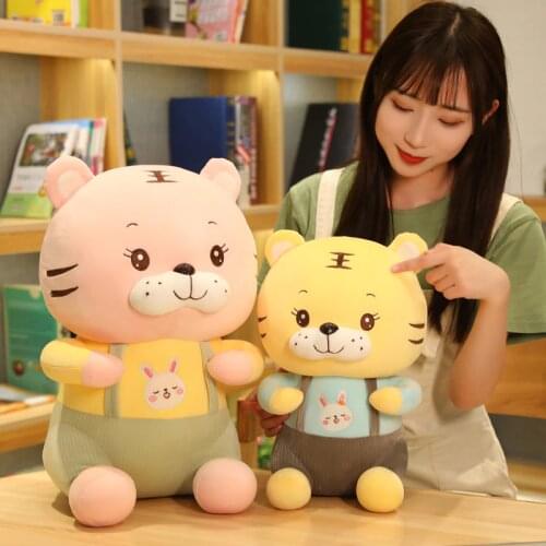 23-50cm Lovely Nice Tiger Plush Toys Kawaii Mascot Dolls Stuffed Strap Couple Tiger Pillow for Kids Baby Birthday Decor Gifts