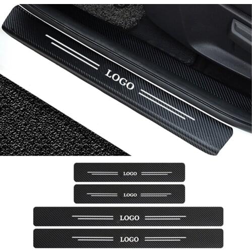 4PCS/Set Car Door Sill Guard Cover Protector Carbon Fiber Stickers For Citroen C4 C4L C3 Picasso C5 X7 C2 C6 C8 DS3 Xsara