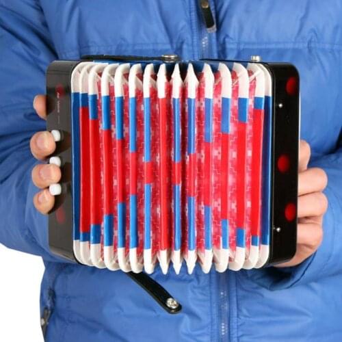 7-Key 2 Bass Accordion Mini Small Accordion Educational Musical Instrument Rhythm Band Accordion for Kids Children Beginner