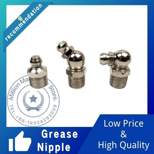 Excavator Accessories Butter gun Grease Gun nipple Stright 45 Degrees 90 Degrees Grease Fitting