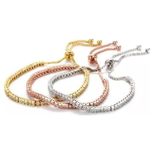 Free shipping Lierzika Featured copper square stone can adjust size mini bracelet