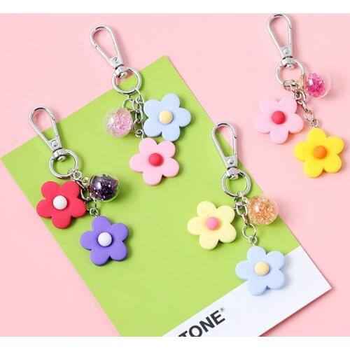 Girl Sweet Creative Flower Keychain Key Holder Car Key Chains Key Ring Backpack Handbag Hanging airpods case Accessories Gifts