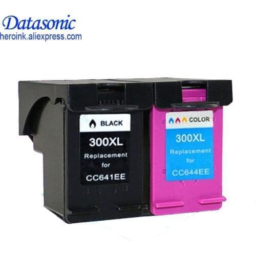 2 Pcs Ink Cartridge for HP 300 300XL Black Tricolor for HP Deskjet D1660 D2560 D2660 D5560 F2420 F2480 F2492 F4210 Printers