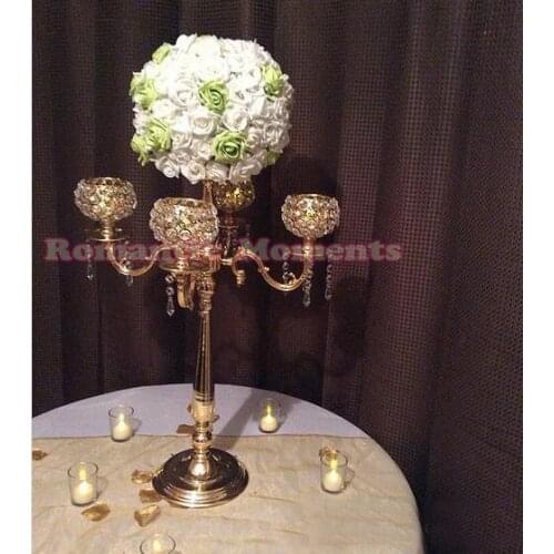 CrystataShine Decorative Metal Candlesticks