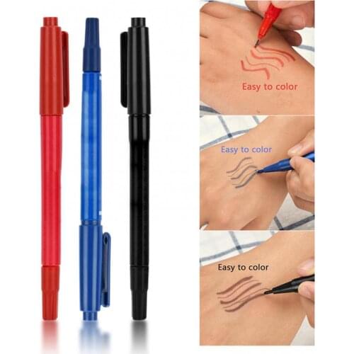 3Pcs Double Ends Tattoo Pens Temporary Ink Skin Marker Pen Tattoo Supplies Body Art Decoration Tools