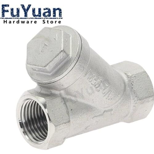 1pcs SS 304 Stainless Steel filter valve BSP 1/2" 3/4" 1" 1-1/4" 1-1/2" Female Inline Y Mesh Strainer Threads Filter check valve