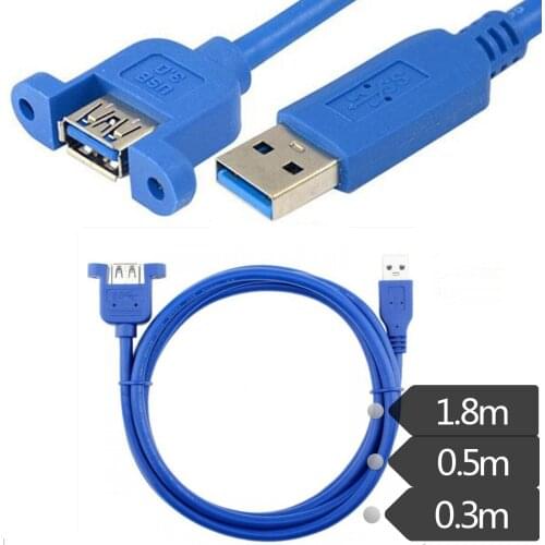 Cable de extension USB3.0 macho a hembra con conector de montaje de tornillo para disco duro de ordenador nueva llegada