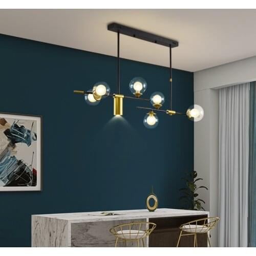 Creative Chandelie Nordic Iron Glass Pendant Chandelier Modern Bedroom Living Room Dining Room LED Simple Luxury Hanging Lamp