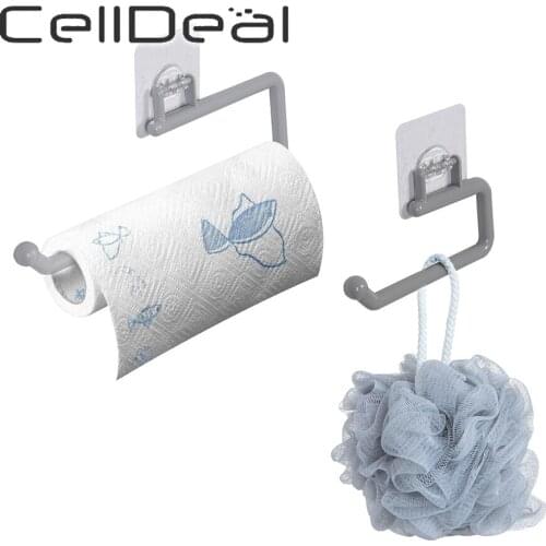 Kitchen Paper Roll Holder Wall Mount Bar Cabinet Door Hanging Holder Bathroom Toilet Paper Tissue Towel Storage Organizer Shelf