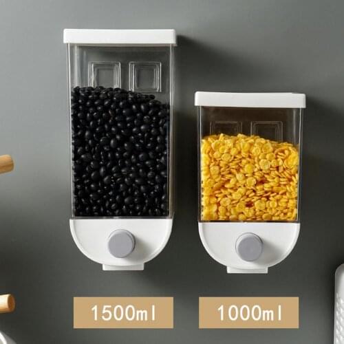 1000/1500ml Wall Hanging Food Container Grain Storage Box Kitchen Bean Dispenser Kitchen accessories контейнер для еды
