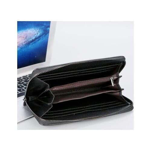 2019 new mens hand take purse card bag matte leather long wallet
