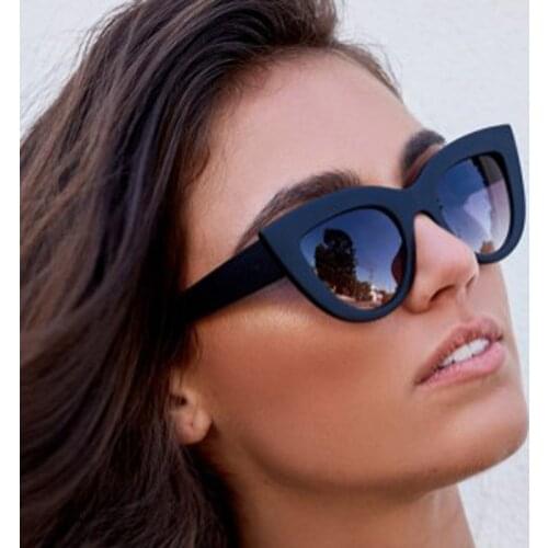 New Cat Eye Ladies Sunglasses Tinted Color Lens Women Vintage Sun Glasses Men Eyewear Brand Designer Black Sunglasses Anti UV4