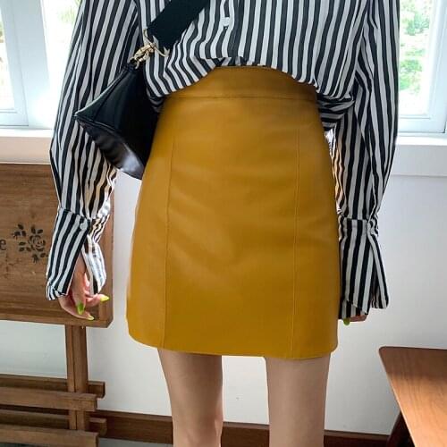 New Summer Women Sexy Slim Formal Solid Pencil Skirts PU Leather Wrap High Waist Elegant Office Lady Fit Casual Mini Skirts Chic