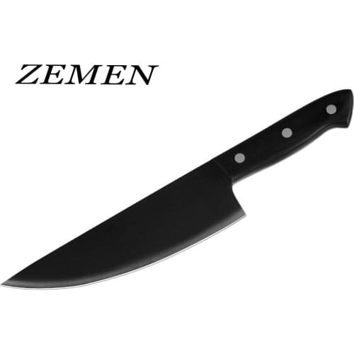Chef Knife 3Cr13 Stainless Steel Black Color Wood Three Steel Nail Handle Professional Kitchen Knife Multifunctional 8Inch Knife