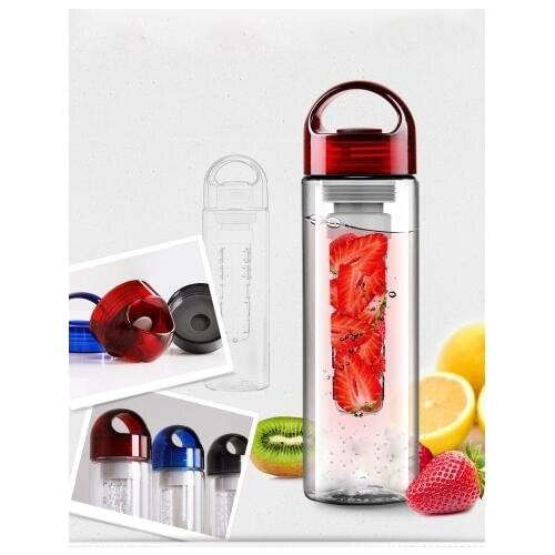 Wholesale 100 pcs/lot Tritan Plastic Sports Water Bottle with fruit infuser BPA free juice bottle fruit bottle drinkware