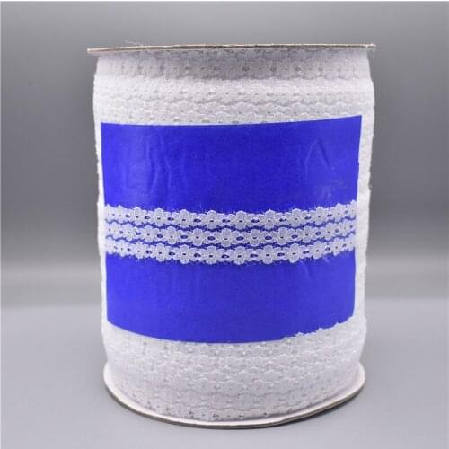 Wholesale 300yards/Lot White Lace Ribbon Tape Wide/27mm Lace Trim Embroidered Sewing African Lace Fabric Applique Lace Material