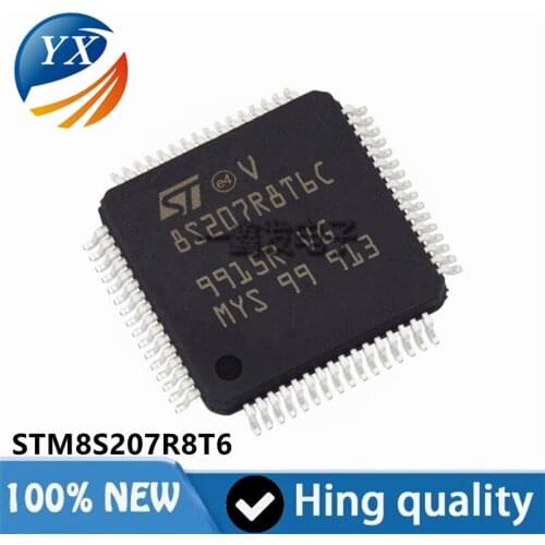 Original authentic STM8S207R8T6 LQFP-64 24MHz/64KB flash memory/8-bit microcontroller-MCU