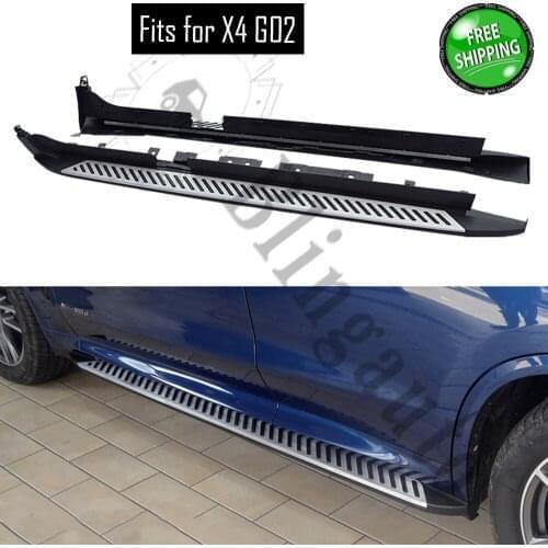 Fits for B-M-W X4 G02 2019 2020 2Pcs left right Aluminium running board side Nerf step bar pedal protector