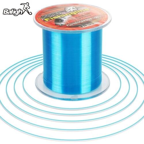Balight 100/200/300/500M Durable Nylon Fishing Line Fluorocarbon Monofilament Rock Sea Fishing Leader Line Blue