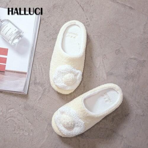 Poached egg cute Casual home shoes slippers women Plush non-slip comfortable winter indoor slippers woman TX12050