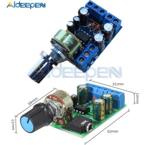 TDA2822 TDA2822M 2.0 Channel Stereo Audio Power Amplifier Board DC 1.8-12V Mini AUX Audio Amplifier Module With Potentiometer