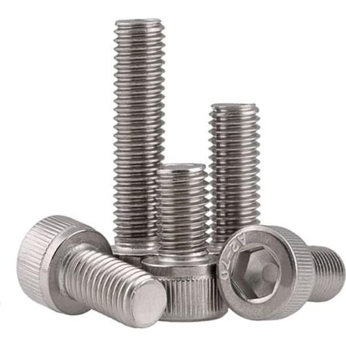 50Pcs M1.6 M2 M2.5 M3 M4 DIN912 304 Stainless Steel Hexagon Socket Head Cap Screws Hex Socket Screw
