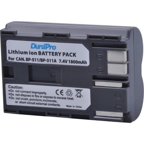 DuraPro BP-511 BP-511A BP 511 BP-508 BP-512 BP-514 BP-522 BP-535 Battery 1800mAh for Canon EOS 30D 40D PowerShot G1 Pro 1 PV130