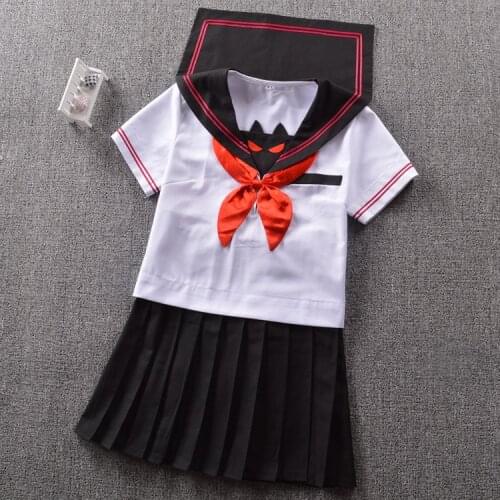 Japanese High-end sailor suit Summer Kwan West lapel little devil Short sleeve suit