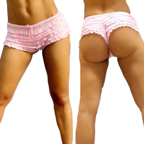 Women Ladies Lingerie Ruffled Lace Knickers Sexy Panties Womens Underwear Layered Underpants Clubwear Intimate White Black Pink
