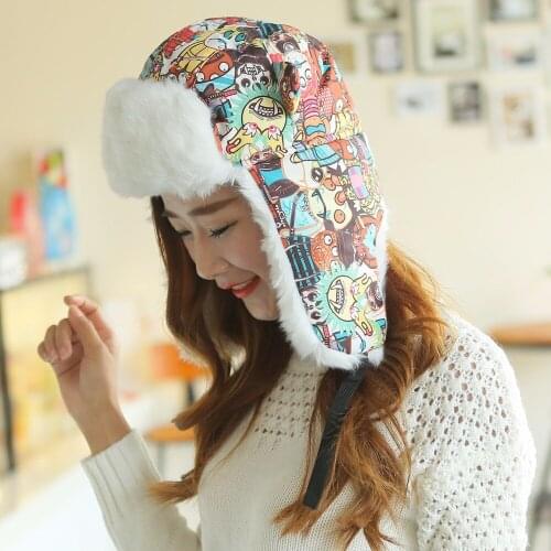 Winter Warm Fur Russia Aviator Bomber Hat Trooper Earflap Ski Mask Cap Men Women Bomber Aviator Trooper Winter Snow Faux Fur