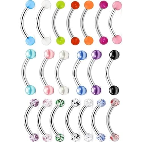 1Pair Eyebrow Piercing Ring Tongue Piercing Snake Bit Cartilage Earring Helix Jewelry Curved Barbell Rook Ring Eyebrow Piercing