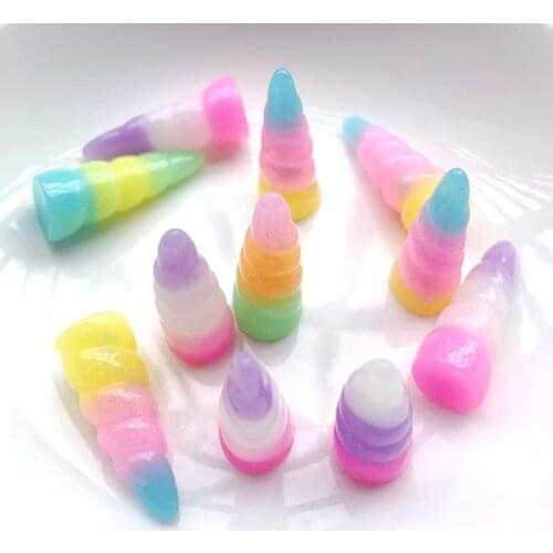 Rainbow color unicorn resin trim flat back diy decoration Scrapbook resin crafts 10pcs/lot