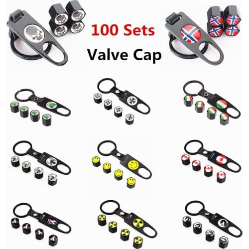 100 Sets car styling tire valve caps fit for renault vw mercedes bmw chevrolet fiat citroen mazda audi ford opel accessories
