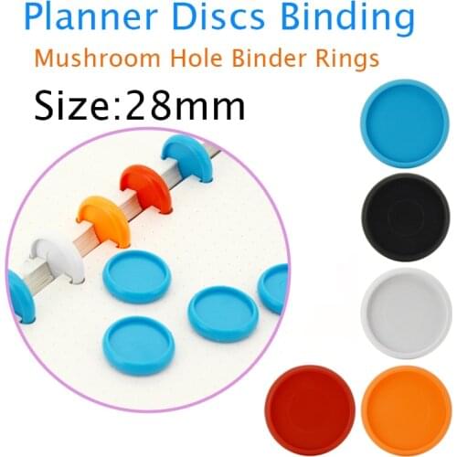 100pcs 28mm Mushroom Binding Discs Discbound Planner Rings Binding Mushroom Binder Rings Notebook Binder Discs Office Supplies