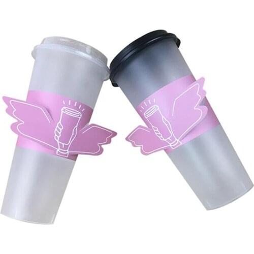 1000PCS/LOT Customized Design LOGO Disposable Paper Cup Sleeve New Style Milk Tea Coffee Cup Cover
