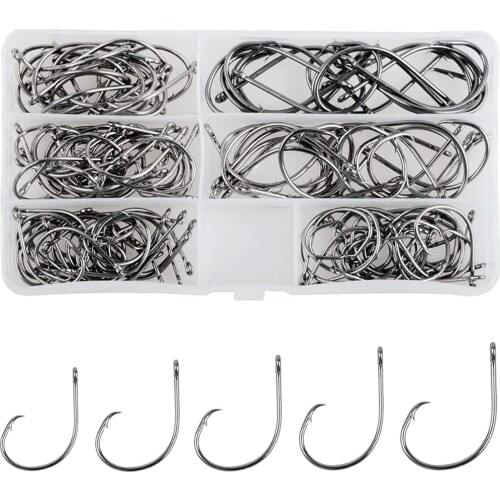 130PCS/Box 39951 High Carbon Steel Fishing Circle Hooks Saltwater in-line Circle Hooks Octopus Hook For Saltwater