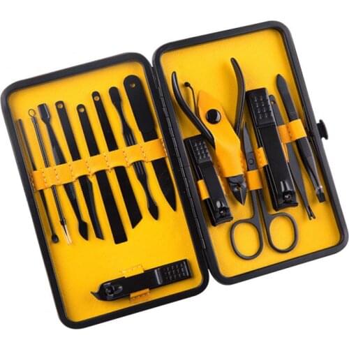 15pcs Nails Clipper Fingernails Toenails Scissors Tweezer Sets Nail Care Nipper Kit Manicure Tools Women Men Dropshipping TSLM1