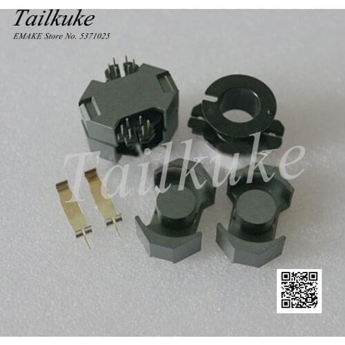 2pcs/lot RM10 Magnetic Core Supporting Vertical 6+6 Skeleton Transformer Core RM10 Ferrite Core PC40 Steel Clip