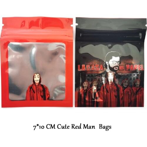 2021 Top Quality Cool Red Man Plastic Bags Storage Tobacco Waterproof Bag With Windows 7*10 CM Eco-Friendly Custom LOGO