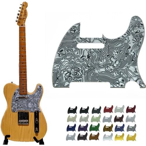3/1 Ply Telecaster Pickguard 5 Hole Black Tele Scratch Plate Singel Coil Fit American/Mexican Standard Style Guitar Pickguard