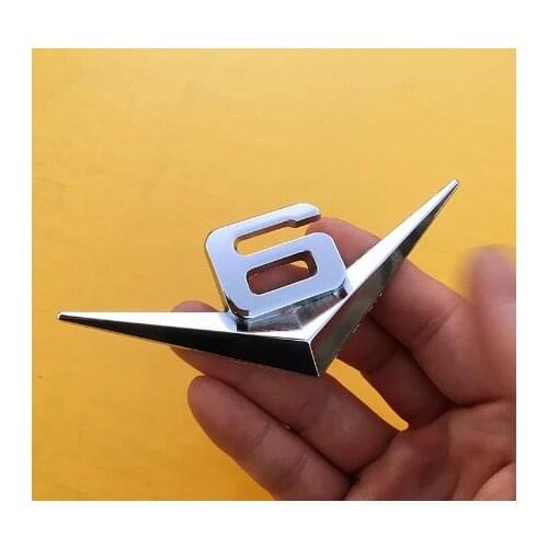 3D Auto Stickers Metal V6 Badge Emblem Decal Motorcycle Modified Car Accessories