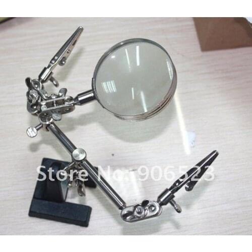Free shipping BEST-168Z Magnifying Glass Stand Magnifier with 2 Croc Clips