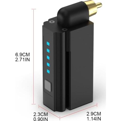 Wireless Tattoo Power Supply Professional Mini Rechargeable USB Power Battery Supply 2000mAh RCA/DC Cord Tattoo Machine